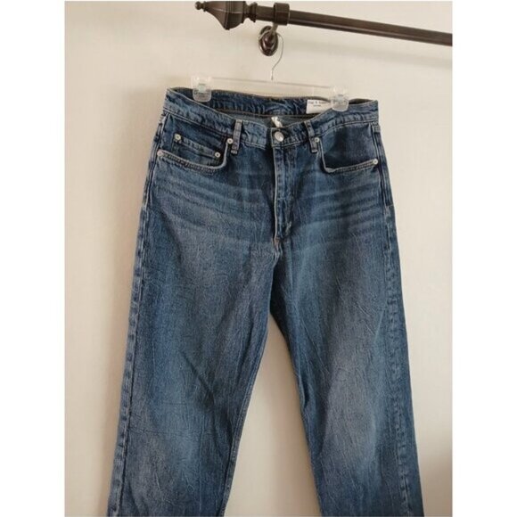 Rag & Bone Harlow Mid Rise Straight Leg Jeans Dark Wash Denim Size 32 Streetwear - Picture 3 of 7